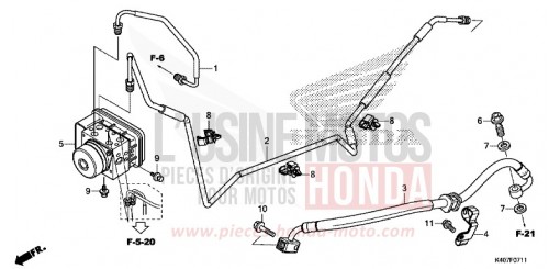 REAR BRAKE HOSE/BRAKE PIPE (ABS) (NSS125ADH/K) NSS125ADH de 2017